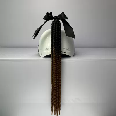 Spring Braid Suction Cup Type: Motosiklet dəbilqələri - black-bow-black-brown-stitching