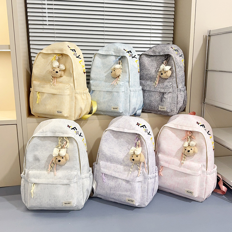 New ins-style student backpack for women, college-style casual simple large-capacity school bag, versatile backpack for middle and high school, trendy