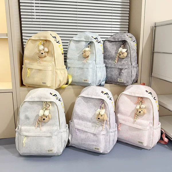 New ins-style student backpack for women, college-style casual simple large-capacity school bag, versatile backpack for middle and high school, trendy