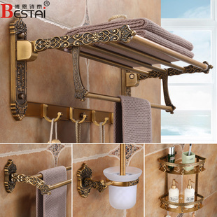 Bathroom Towel Rack European Antique Bathroom Toilet Storage Rack Set Hardware Pendant Towel Rack Without Punching