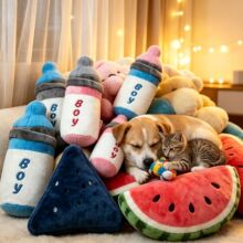 猫狗玩具可爱毛绒耐咬球绳发声玩具水果卡通动物猫猫咪宠物用品