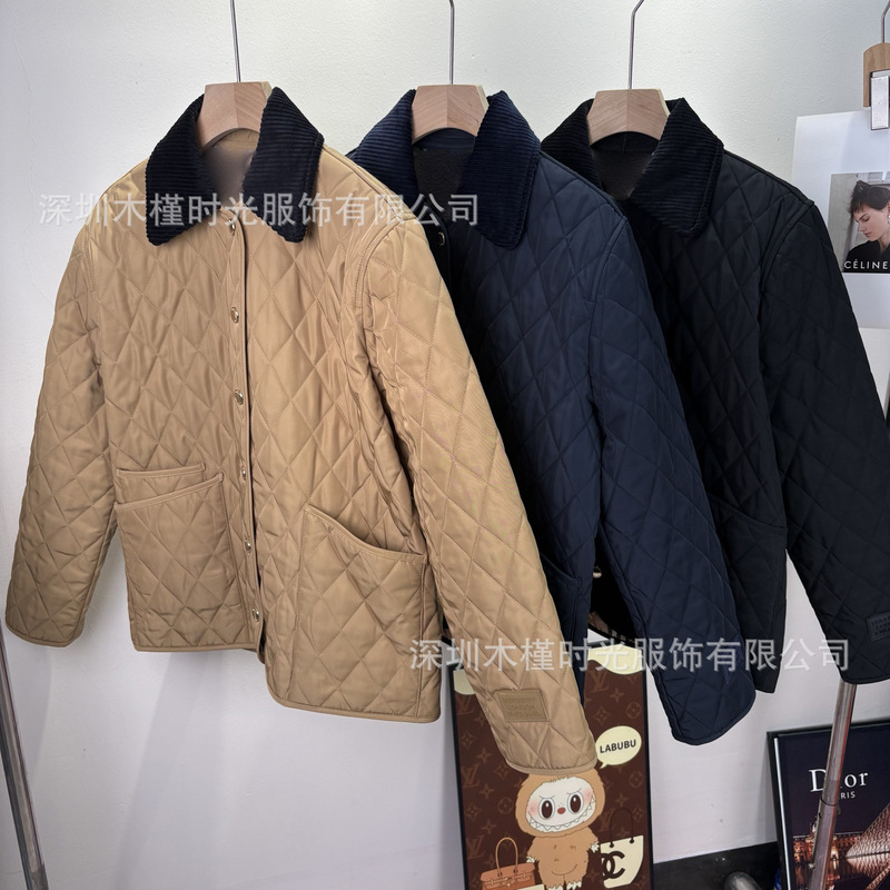 Shenzhen Nanyou High-End 2025 New Loose Lapel Vintage Argyle Plaid Jacket Women's Winter Golden Armor Shenzhen Nanyou High-End 2025 New Loose Lapel Vintage Argyle Plaid Jacket Women's Winter Golden Armor