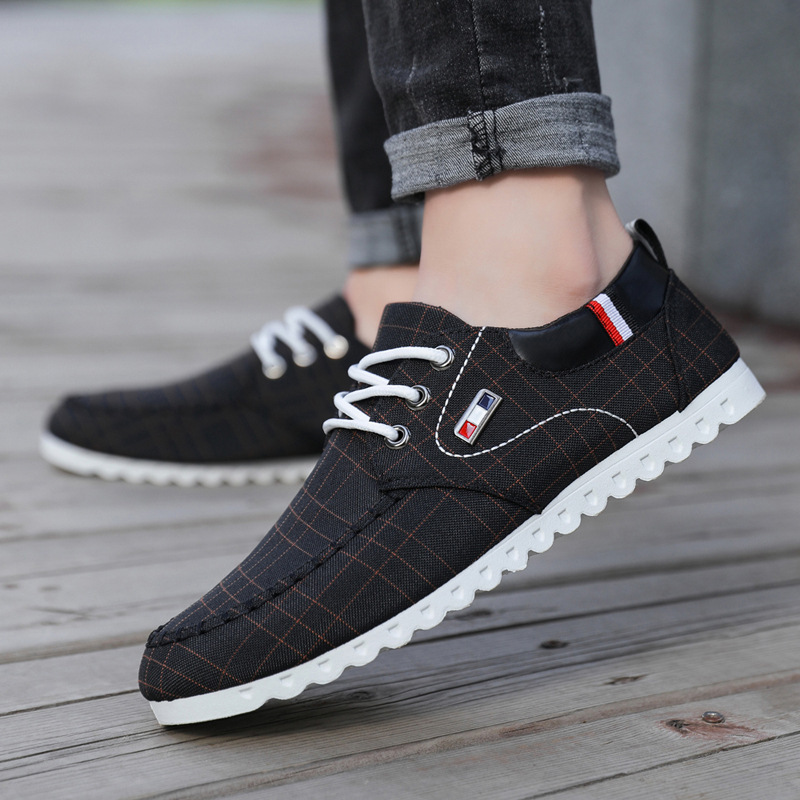 Nuevos zapatos masculinos en primavera y otoño 2024 zapatos transpirables hombres viejos zapatos de tela de Beijing hombres casuales zapatos de frijol, zapatos de lona hombres