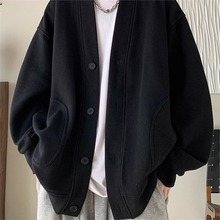 开衫卫衣男春秋黑色宽松重磅外穿潮牌2025新款高级感秋冬休闲外套