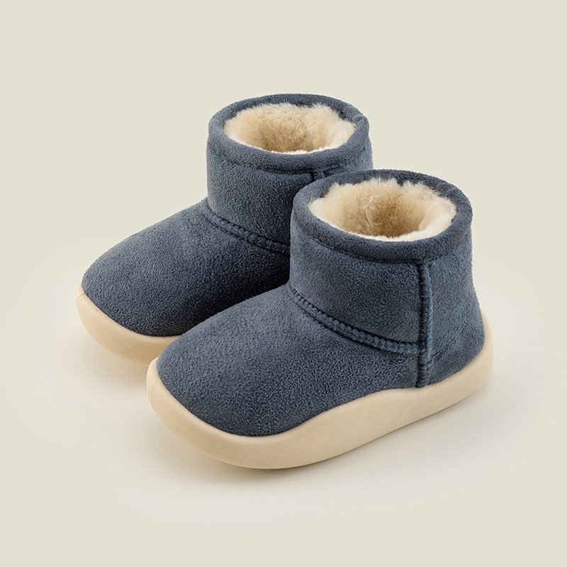 Feliz Mary botas de nieve para niños niñas forradas de lana gruesa caliente media pantorrilla niños invierno al aire libre Bebé Zapatos de algodón botas cortas