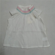 INS爆款打揽娃娃衫 女童外贸原单无袖衬衫 儿童短袖上衣背心批发