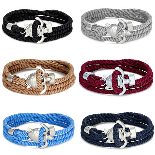 Cross-border Hot Sale Ocean Series Multi-circle Adjustable Nautical Rope Bracelet Couple Beach Style Jewelry Cross-border Hot Sale Ocean Series Multi-circle Adjustable Nautical Rope Bracelet Couple Beach Style Jewelry