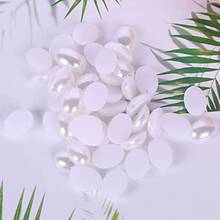 5-18mm高亮仿珍珠片半面珍珠贴片半面diy美甲手机壳材料