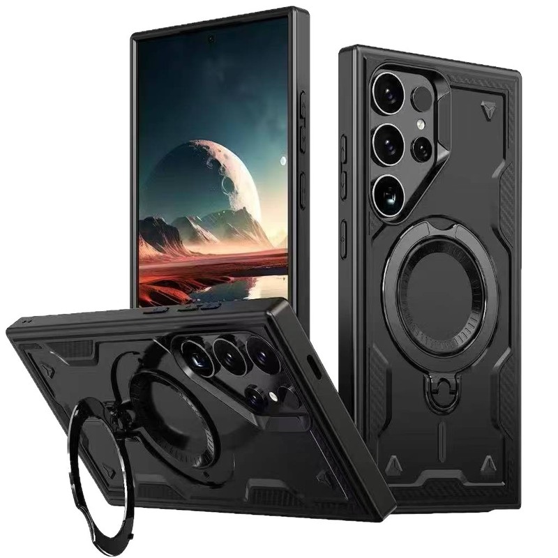 适用三星S24ultra天环手机壳S23FE磁吸A56支架A05S防摔A36保护套.|undefined