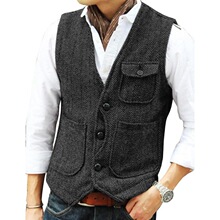 I 52195 Men's Casual Vintage Vest ��ʽ�������� ŷ���羳