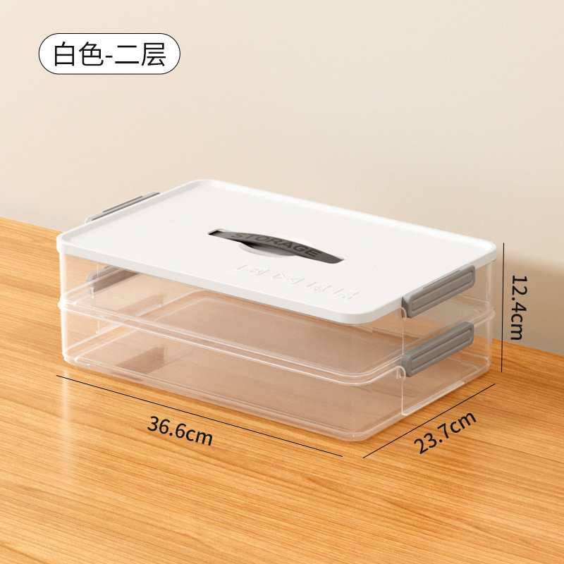 Caja de almacenamiento de recopilación de datos de oficina en el hogar caja de almacenamiento multifuncional de varios documentos caja de almacenamiento de archivos transparentes A4