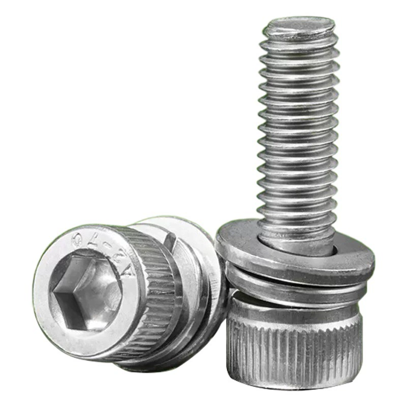 304 нержавеющая сталь цилиндрическая головка внутренняя шестигранная комбинация винт чашки головки винта с плоской подушкой три комбинации M2M3-M12