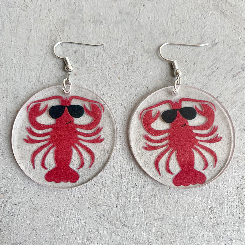 1 Pair Vacation Corn Lobster Arylic Iron Ear Hook display picture 3