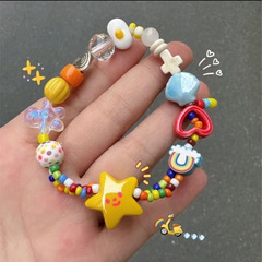 夏の虹 ~ ドーパミン小清新カラー小衆デザイン甘い虹星弾力ロープブレスレット