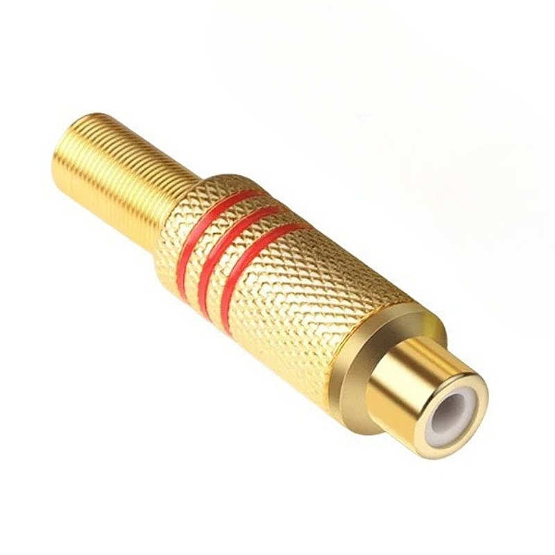 メーカー供給金属金メッキ RCA ロータス プラグ溶接タイプ RCA ビデオ AV メスヘッド高品質