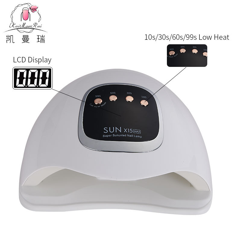 Lámpara de uñas de alta potencia de 280W, temporizador UV, lámpara de fototerapia inteligente, luz roja, secador de uñas de secado rápido, transfronterizo