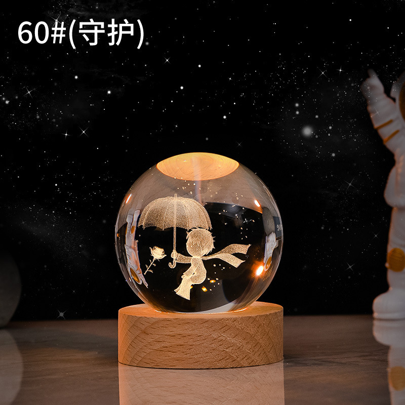 Cielo estrellado luminoso bola de cristal decoración Sol Galaxy Regalo de Cumpleaños luz de la noche regalo del Día de San Valentín de Navidad