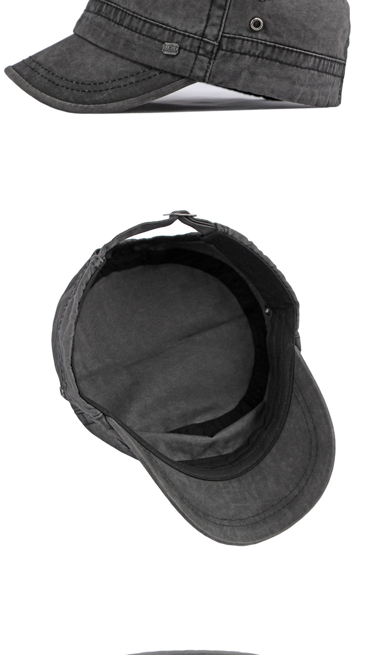 Cappello unisex Cappello da sole da uomo Cappello in cotone lavato Cappello militare piatto e curvo da donna_voghion.com