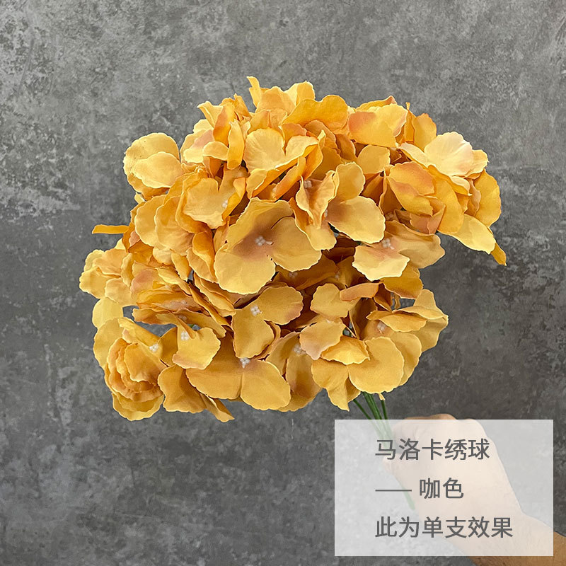 5 Hortensias Artificiales de Mallorca para Decoración de Bodas, Arreglo de Pasillo con Hortensias de Tela, Techo de Salón de Bodas, Ramo de Flores Artificiales Moderno