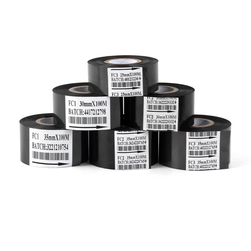 Cinta de codificación de fecha de flor de cerezo FC130 * 100 máquina de codificación cinta de transferencia de calor cinta negra fecha de embalaje codificación