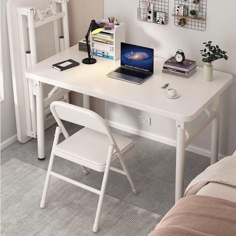 Bedroom Home Simple Desk Rectangular Computer Desk Folding Table for College Students Writing Desk and Chair Learning Desk