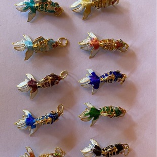Cloisonne 3cm Slipknot Goldfish Earrings Accessories Pendant Pendant Handmade Crafts