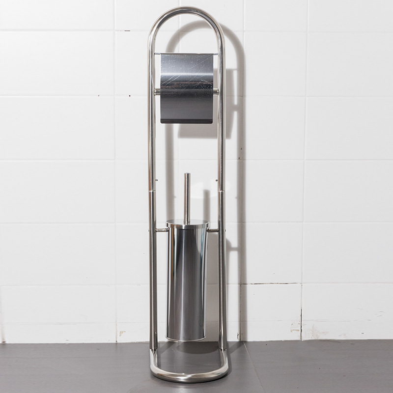 Home Acero inoxidable cepillo de inodoro sin perforación cepillo de inodoro limpio de inodoro de asiento de piso de toallitas de papel