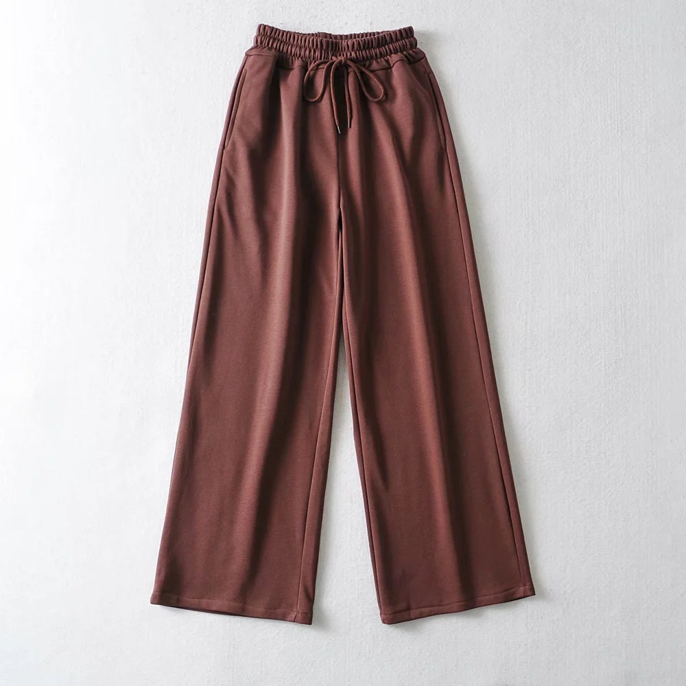 wide-leg solid color sweatpants  NSHS23457