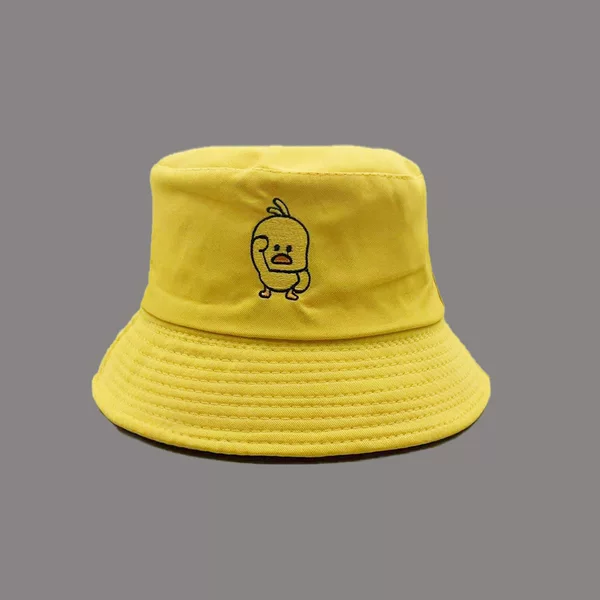 Cross-Border Hot Selling Cute Little Yellow Duck Fisherman Hat Double-Sided Wearable European and American Outdoor Leisure Sunshade Hat Ready for Sale