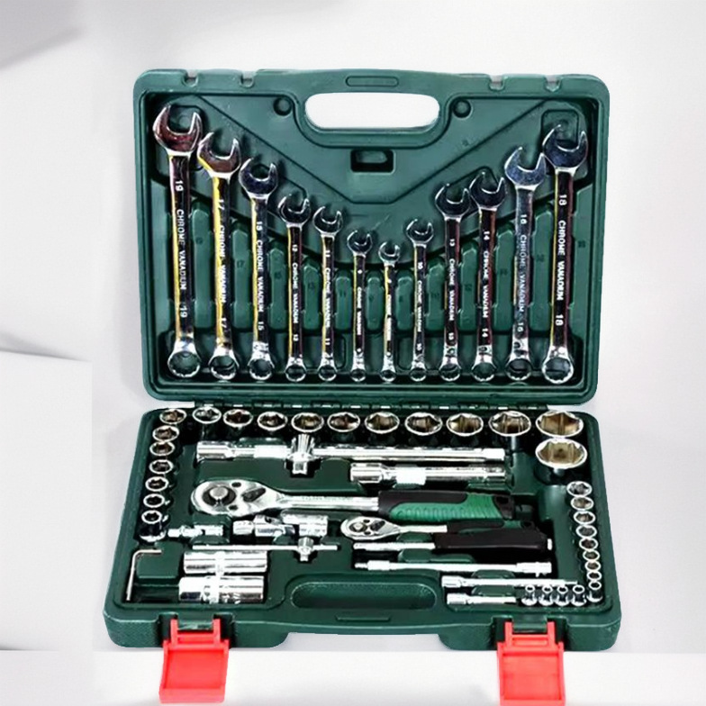 61件套套筒棘轮扳手组合万用随车汽车维修工具箱修车工具套装