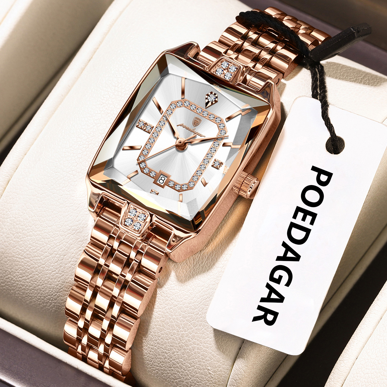 EU-785 rose gold white steel belt (EU standard)