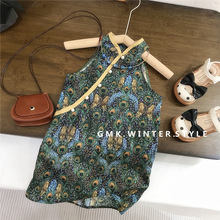 2024夏款新款童装女童连衣裙中国风旗袍裙新中式公主裙背心裙外贸