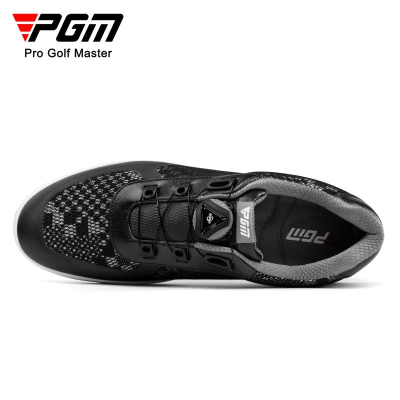 Giày golf nam PGM lưới thoáng khí dây xoay đinh cao su chống trượt — XZ224-Đen