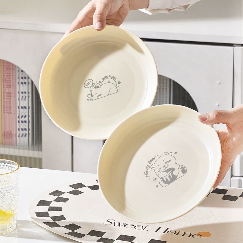 Creative Bone Spit Dish Cream Disc Thickened Household Disc Plastic Food Grade Dining Table Dish Kitchen Fruit Snacks Dish