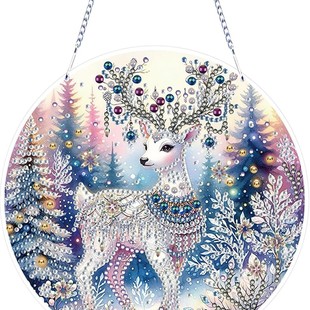 Cross-mirror new diamond painting acrylic material single-sided crystal diamond doorplate Christmas style factory outlet