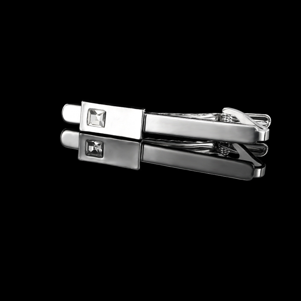 light luxury crystal zircon tie clip tie accessories diamond cufflinks men and women business cuff nails tie clip set_voghion.com