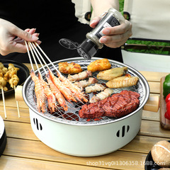 円形屋外バーベキューオーブン囲炉裏煮茶焼きグリル炭火焼きオーブン屋外キャンプ家庭用