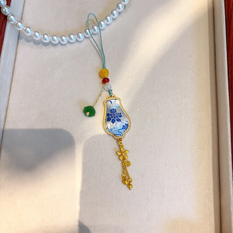 [完成品] 純粋な手作りのシルク宋錦手作りの新しい中国風のレトロな頭飾りヘアピンブローチペンダントネックレスペンダント|undefined