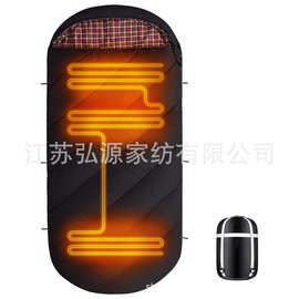 亚马逊热款可加热睡袋电加热睡袋信封款成人睡袋防水严寒可用