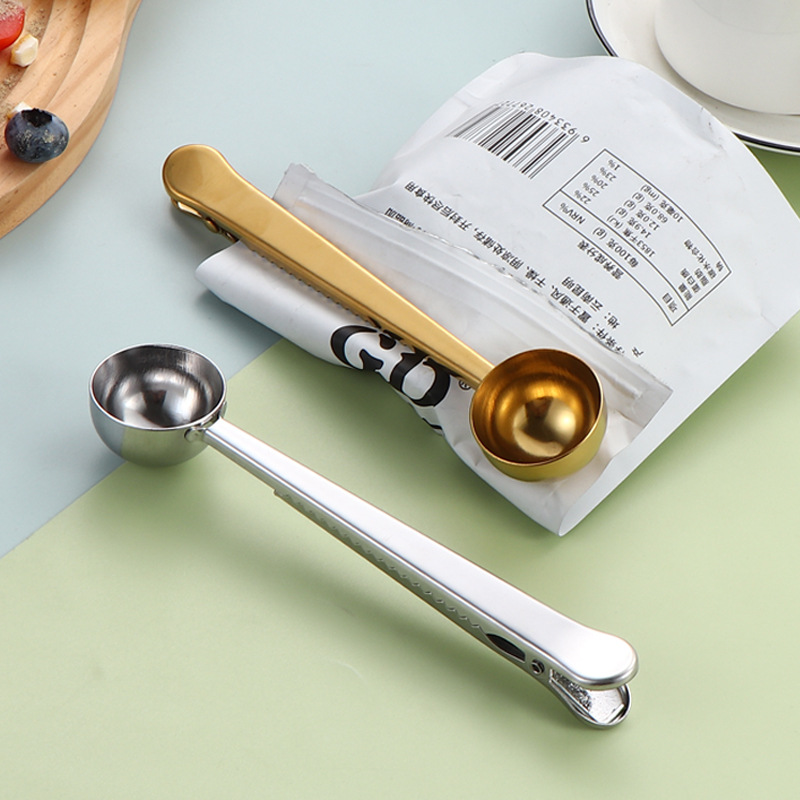 Cuchara cuantitativa de acero inoxidable de polvo de acero inoxidable a prueba de humedad de polvo de horneado de mango largo de sellado conveniente