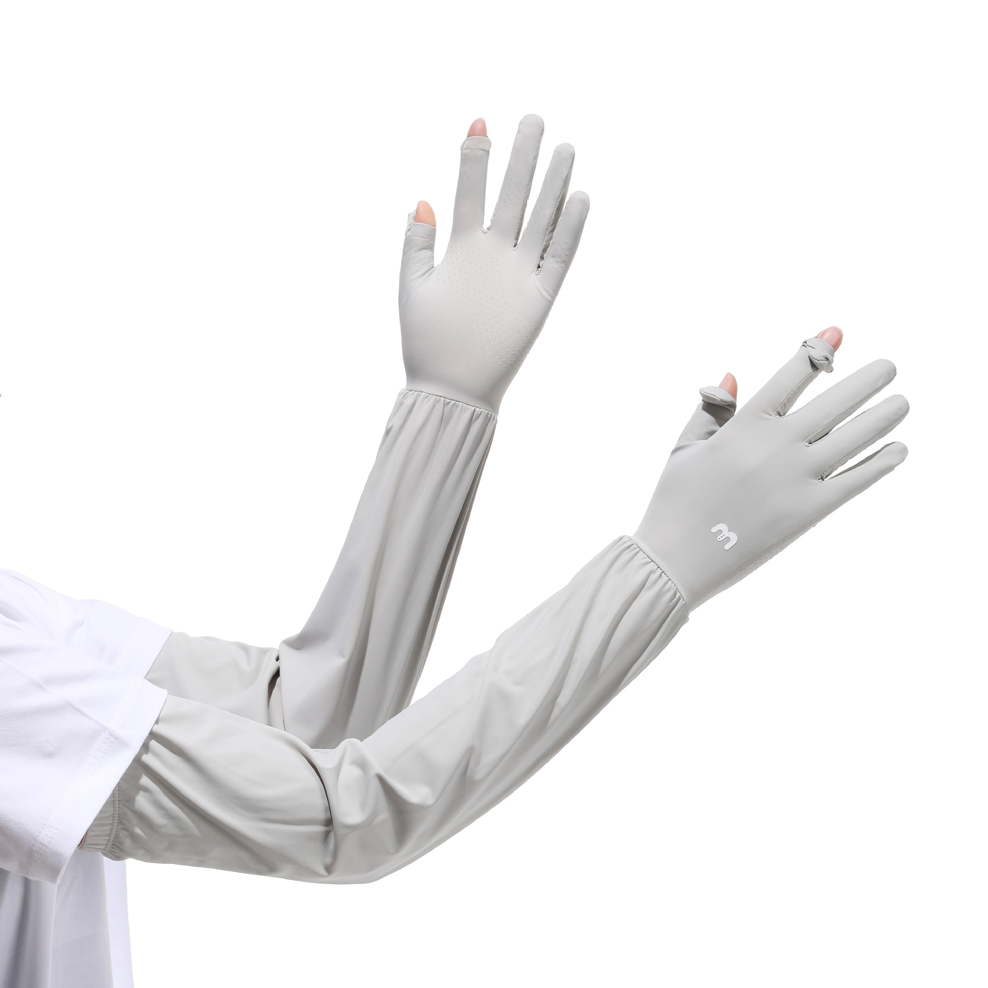 Cubierta de manga de seda de hielo para mujer verano al aire libre protector solar de brazo de conducción largo ligero ciclismo deportivo manga suelta antideslizante