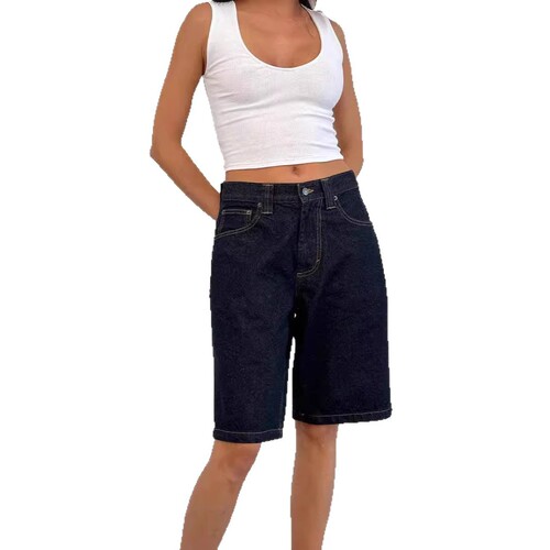 Amazon AliExpress Western Foreign Cross-border Supply Loose No-Elastic Retro Denim Mid-Thigh Pants for Women