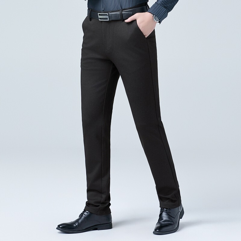 Counter Men's Wool Casual Pants Autumn and Winter Business Straight Scrub Skin-Friendly Men's Pants Middle-Aged Dad Korean-Style Pants