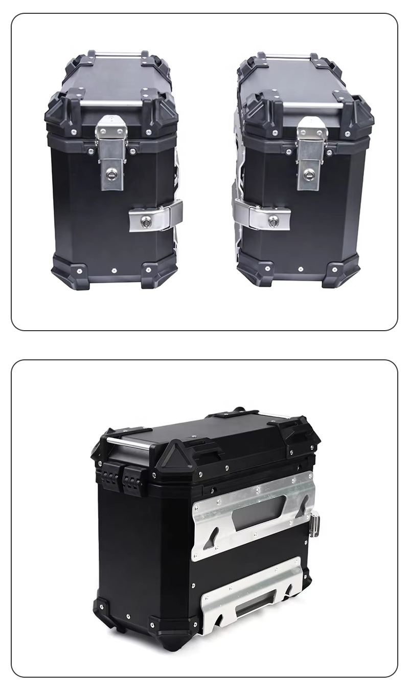 Quick release aluminum alloy box motorcycle side box X embossed side box 38L side box universal waterproof anti-collision trunk wholesale
