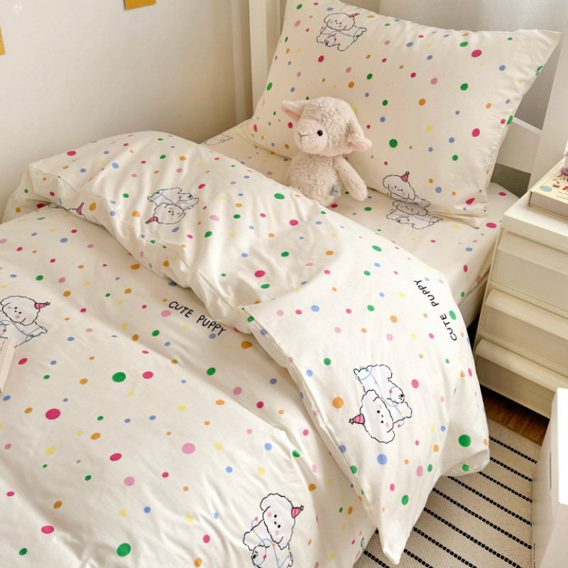 Cama de dormitorio de estudiantes universitarios de algodón de tres piezas tipo sábana de algodón funda de edredón especial litera individual