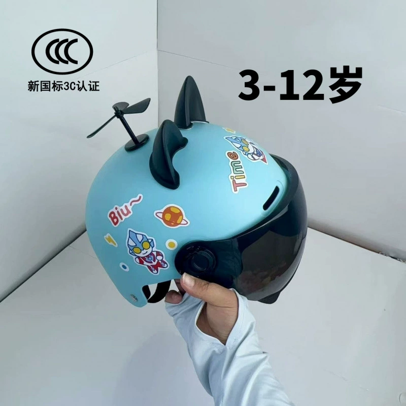 Новый национальный стандарт сертифицированный детский шлем электрический автомобиль аккумуляторная батарея солнцезащитный крем для девочек летом милый полушлем шлем четыре сезона