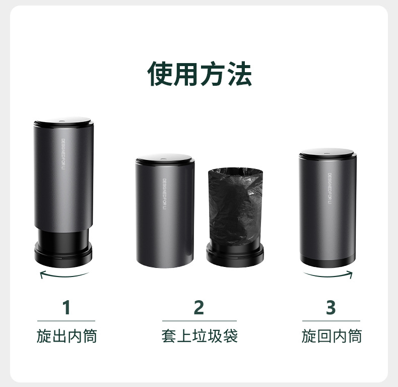 Ideal L7/8/9 Car Trash Can In-Car Garbage Bag Mini Creative Multi-Functional Storage Box for Car Use