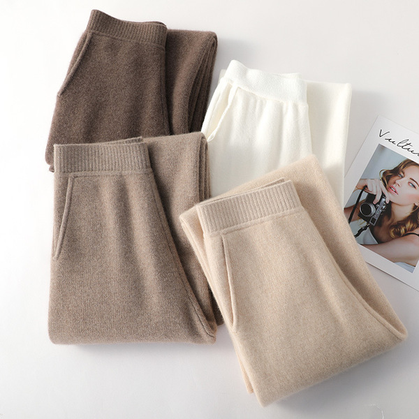 Demi-season woolen cashmere trousers