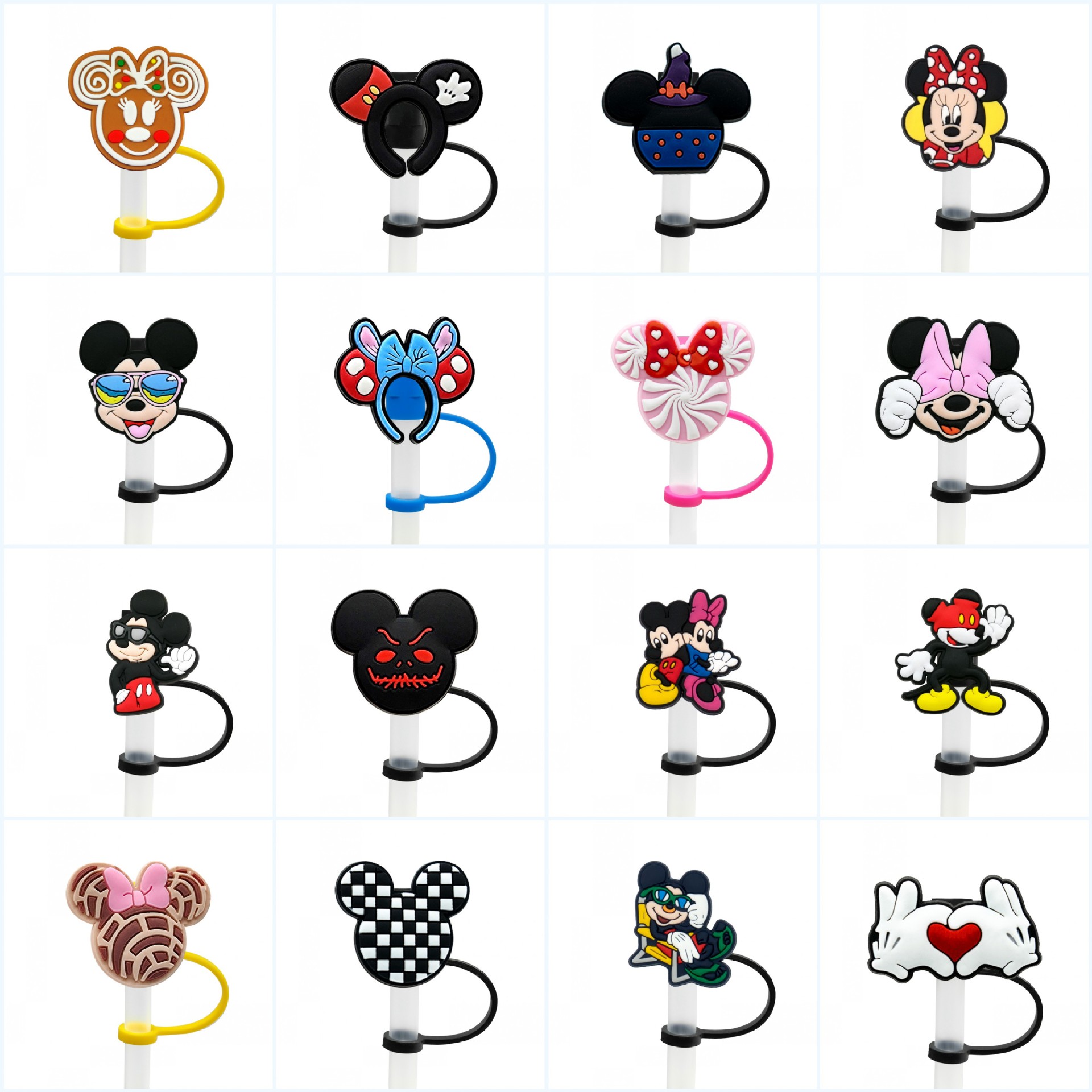 cartoon silicone dustproof cute straw