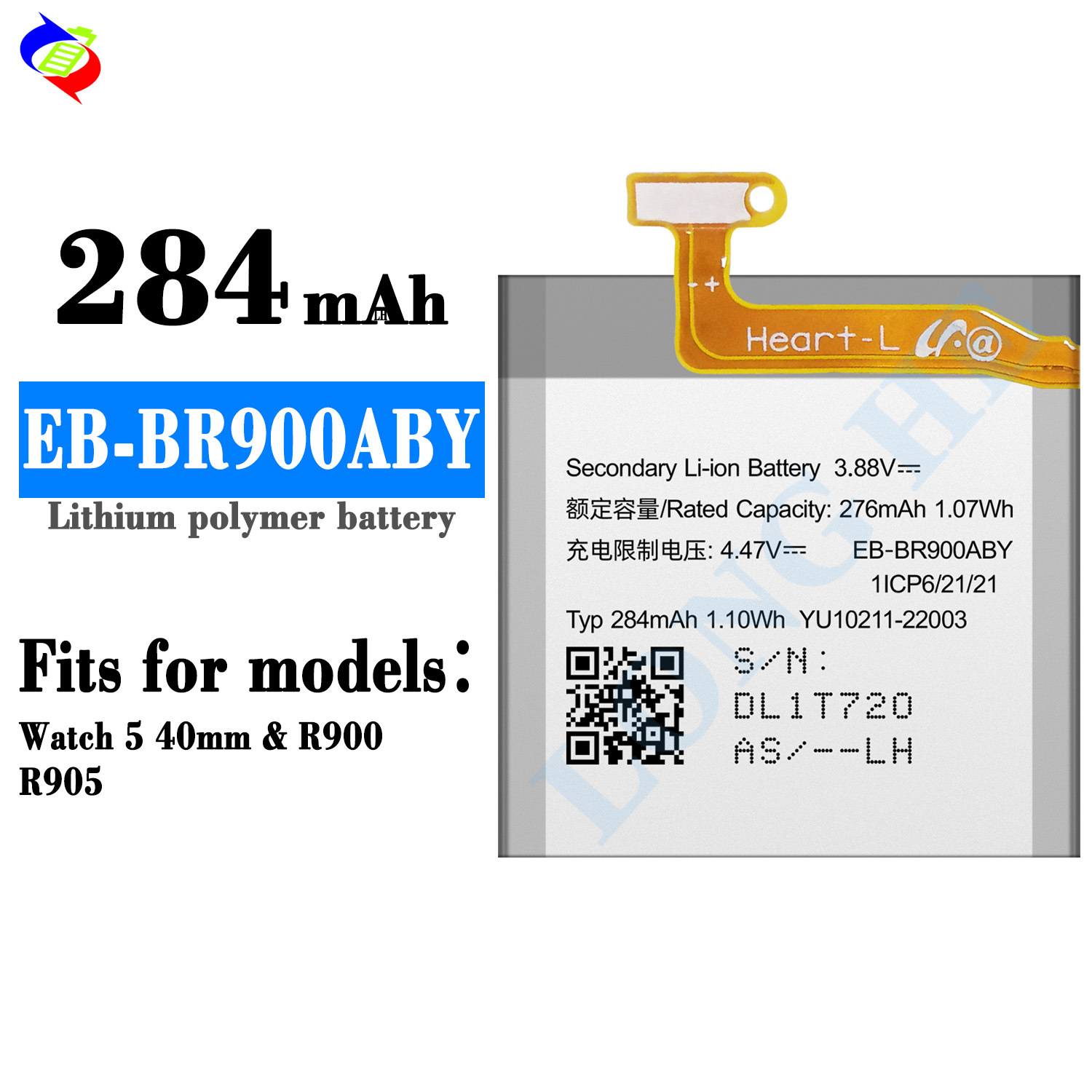 适用于三星Watch 5 40mm/R900/R905手表电池EB-BR900ABY工厂批发